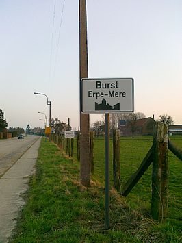 Bord bebouwde kom in Burst