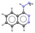 Ball-and-stick model of the hydralazine molecule