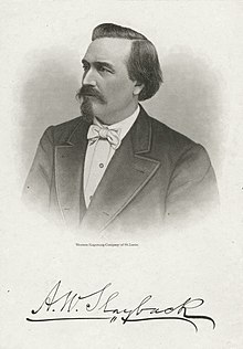 Alonzo W. Slayback portrait and signature, reading "A.W. Slayback"