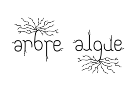 Calligramme Arbre / Algue, réversible à 180 degrés.