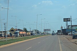 View of the city of Confresa from Avenida Brasil (BR-158)