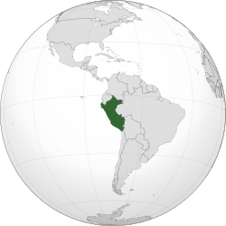 Location of Peru (dark green)