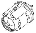 Figure 3-2. FGB. This is a simplified aft view of the propulsion/cargo module used in the TKS vehicles and as the basis for subsequent space station modules and tugs. Aft (left) details are conjectural. Solar arrays are omitted for clarity.