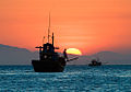 Tramonto sul Mar Cinese Meridionale, vicino alla costa del Vietnam