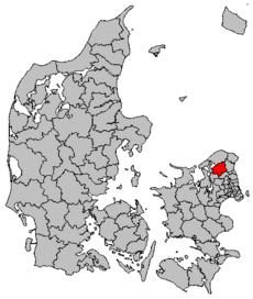 Kart som viser Hillerød kommune.