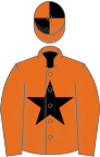 Orange, black star, quartered cap