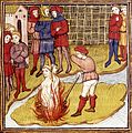 Knights Templar burning on stake.