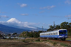 富士山と駿豆線3000系 （2019年11月 三島二日町駅 - 大場駅間）