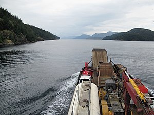 Einfahrt in die Seymour Narrows von Norden