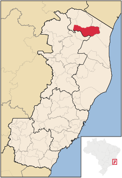 Localização de Pinheiros no Espírito Santo