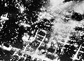 De brandende stad Braunschweig na het bombardement in de vroege morgen van 15 oktober 1944