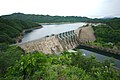 한국어: 대전광역시와 충청북도의 경계에 위치한 대청댐 English: Daecheong Dam, which lies on the boundary between the Daejeon and the Chungcheongbuk-do.