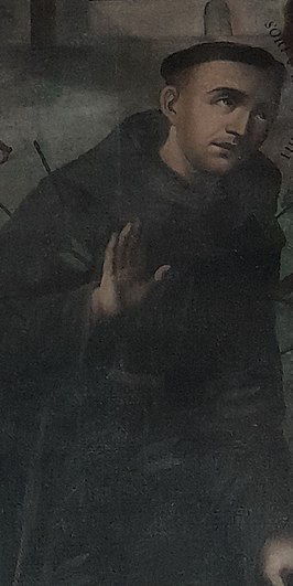 Fragment van het portret van Fray Lluís Jaume in de parochiekerk van Sant Joan