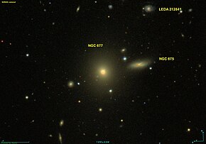 NGC 677 a NGC 675 na snimku SDSS