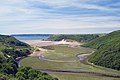 Early stages of formation of coastal plain oxbow lake in the Gower Peninsula of southwest Wales