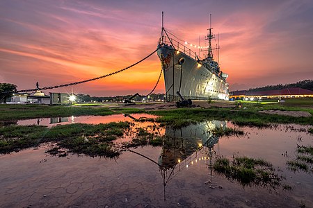 Former training ship of the Royal Thai Navy HTMS Maeklong