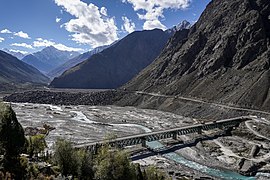 Darcha Bridge -- upstream side from left bank, Lahaul, Himachal Pradesh