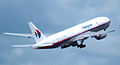 A Malaysia Airlines 777-200ER "Super Ranger", named for its very long range