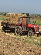 Транспорт на балирано сено во село Црешево