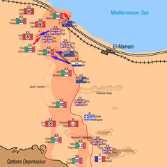 Allies advance: 51st Highland Division takes Kidney Ridge, Littorio Armoured Division counter-attacks: 5:00 p.m. 26 October