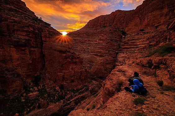 Canyon of M'Chouneche, White river (Tacawit language is called Ighzer Amellal), Aurès mountain, province of Biskra, South of Algeria Photograph: Chettouh Nabil