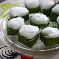 'Khanom tako' are Thai coconut jelly desserts