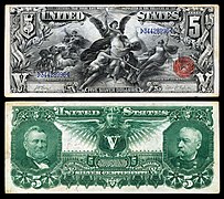 $5 United States Banknote, Large Type, Silver Certificate, Series 1896