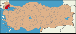 Tekirdağ'ın Türkiye'deki konumu