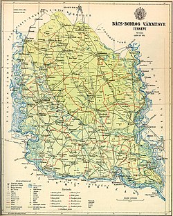 Bács-Bodrog vármegye domborzati térképe