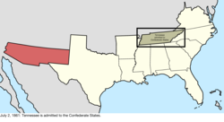 Map of the change to the Confederate States on July 2, 1861