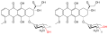 Structural comparison of doxorubicin and epirubicin