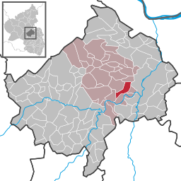 Läget för Hüffelsheim i Landkreis Bad Kreuznach