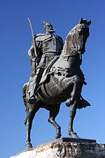 Skanderbeg statue i Tirana.