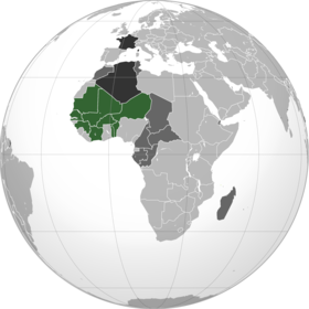 Localização de África Ocidental Francesa