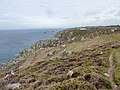 Le GR 34 et les falaises à l'ouest de « Ti Félix ».