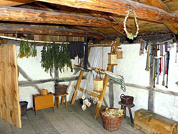 Intérieur de la chaumière.