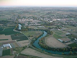 An aerial view of Marsillargues