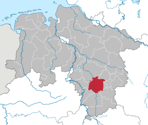 Lage des Landkreis Hildesheim in Niedersachsen (anklickbare Karte)