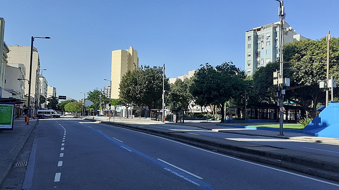 Avenue blocked due to COVID-19 Pandemic in Rio de Janeiro