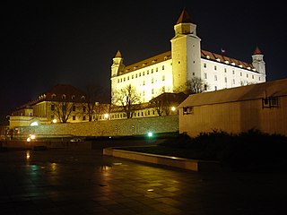 Bratislava Castle, a castle in the capital of Slovakia.