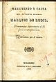 Portada. Manifiesto y causa del teniente jeneral Marqués de Rodil. Madrid 1838