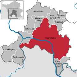 Elhelyezkedése Regionalverband Saarbrücken térképén