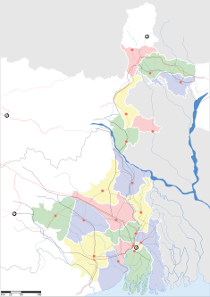 Map indicating the location of Darjeeling