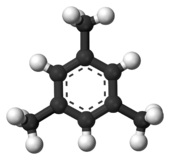 Molecuulmodel van mesityleen