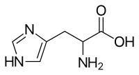 Structuurformule van L-histidine