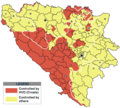 Máximu territoriu controláu polos croates mientres la guerra.