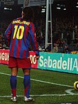 Ronaldinho på Camp Nou i en match mellan FC Barcelona och Celta de Vigo.