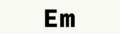 Logo for Em, a restaurant