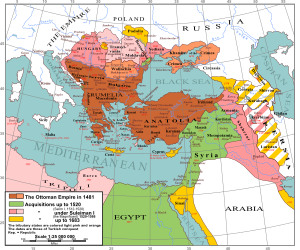 Karta Osmanskog Carstva između 1481. - 1683.