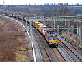 Image 18Freight train with shipping containers in the United Kingdom (from Transport)